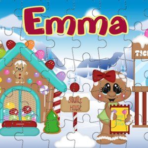 Girl's Custom Order Christmas Puzzle Gingerbread. Christmas